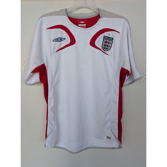ENGLAND FOOTBALL SOCCER MENS JERSEY RETRO TRAINING SHIRT 2005/2006 UMBRO LARGE - Picture 1 of 7